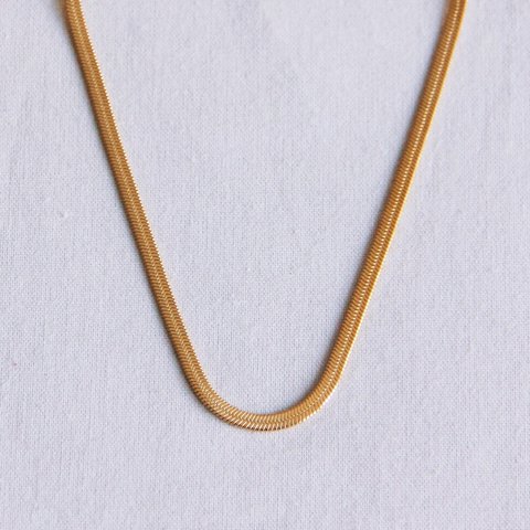 Chaîne plate "Serpent" 3mm - couleur or