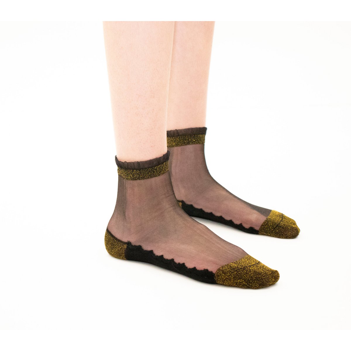 Shine - Gold - Women's socks in ultra-resistant voile