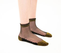Shine - Dorado - Calcetines de mujer en gasa ultrarresistente