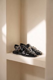 ADENA NERO - Sandali slingback da pescatore