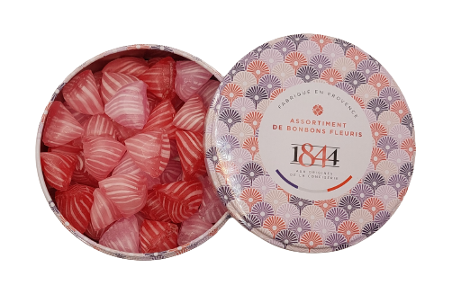 Lavendel Rose Poppy sortiment slik - Metalæske - 200g