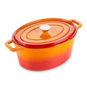 Rosmarino Cast Iron Oval Pan - Orange - 31cm