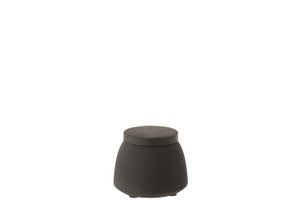 J-Line Storage Jar Metal Shiny Black Small