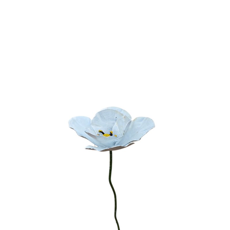 METAL WHITE FIELD POPPY FLOWER