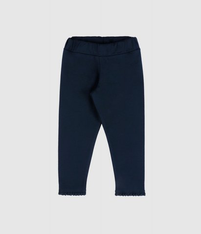 Geborstelde jersey legging met kanten afwerking voor meisjes