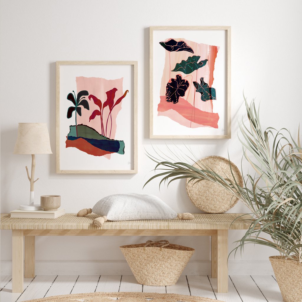 Dark Lily Abstrakt Leaf Art Print