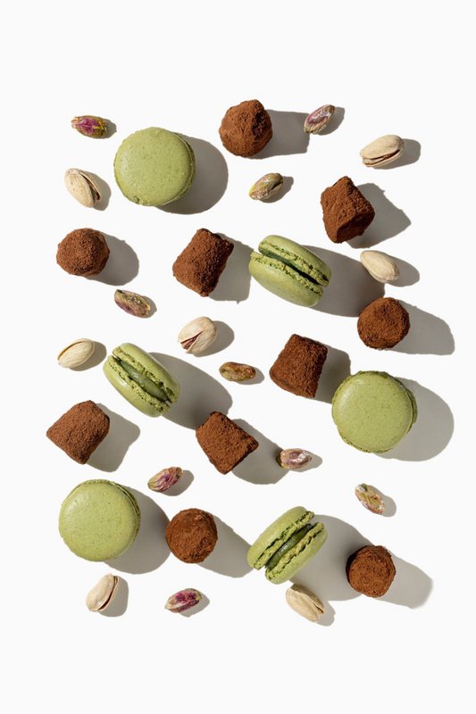 Truffes au chocolat de macaron de pistache - Bull