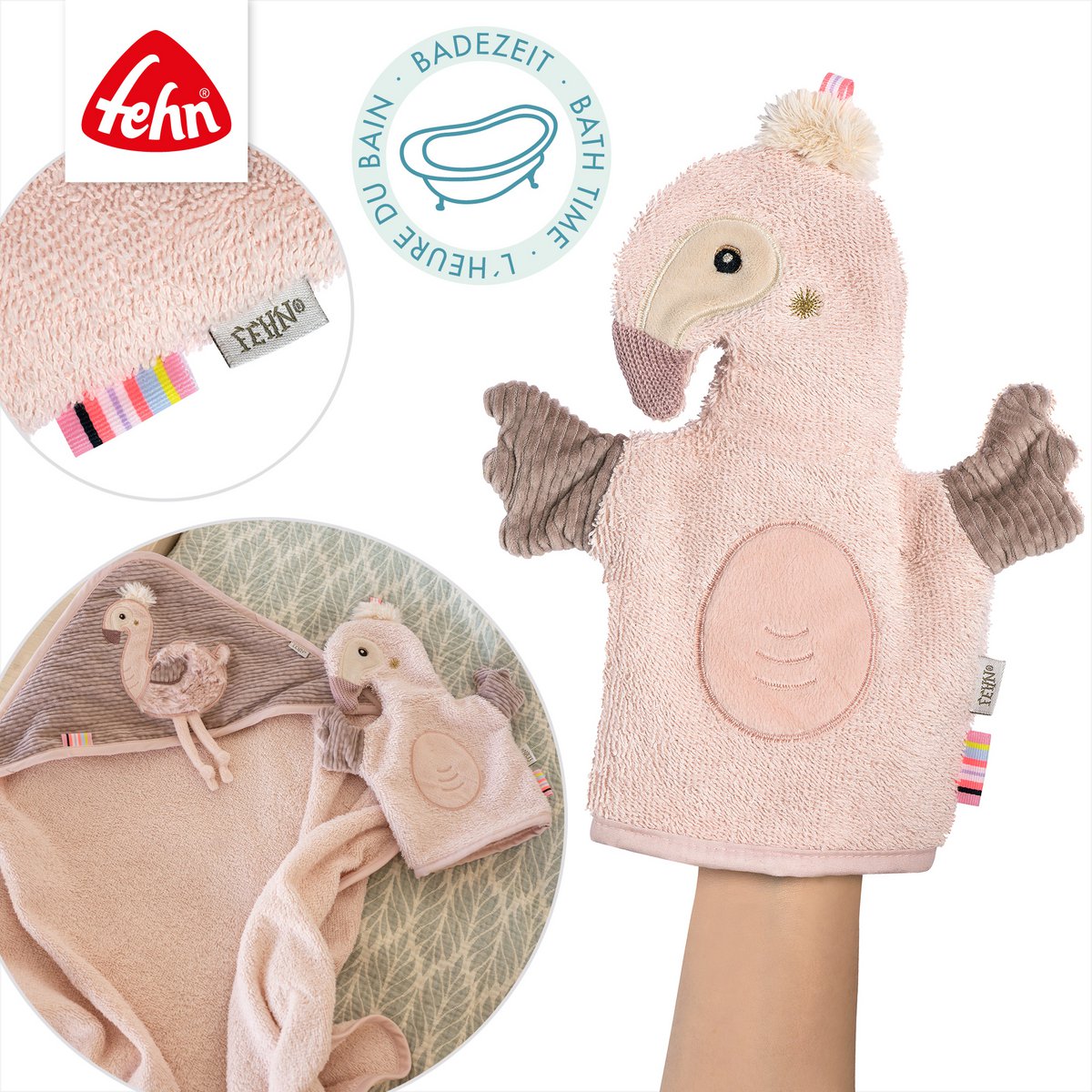 Washing mitt flamingo