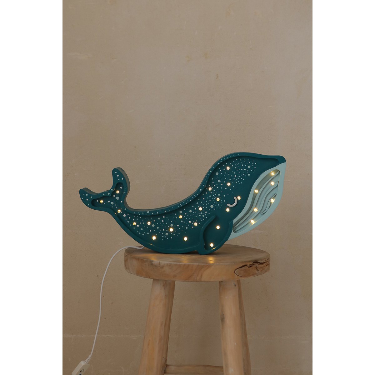 MAŁE ŚWIATŁA LAMPA WIELORYB