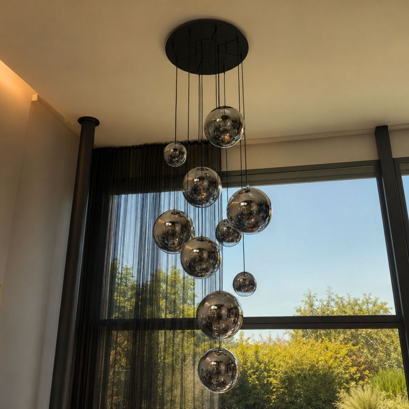 s.luce Orb glazen bol galerijlamp 500cm ophanging zwart