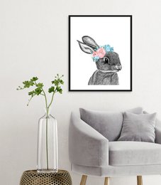 Rahmenobraz - Grauer Hase Bunt