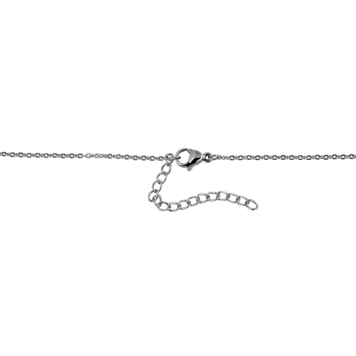 Accentankerketting met kruishanger, roestvrij staal, 43+5 cm, zilverkleurig