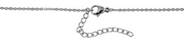Accentankerketting met kruishanger, roestvrij staal, 43+5 cm, zilverkleurig