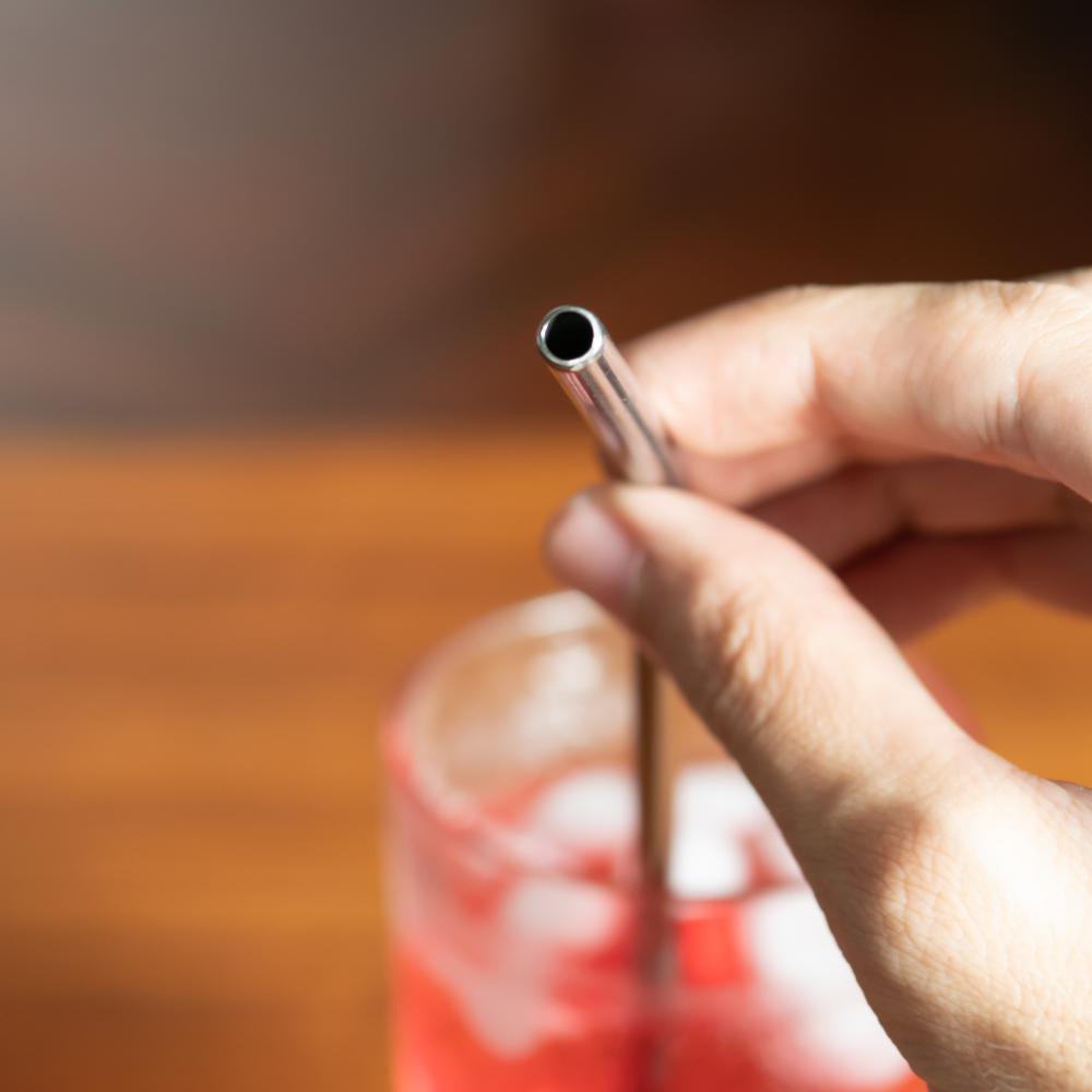 CURVED stainless steel straw