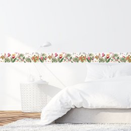 Self-adhesive border "Paradise" Multicolored on white