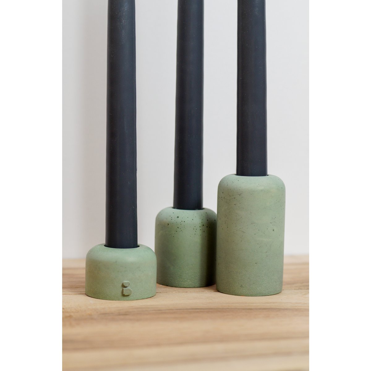 Green candle holders
