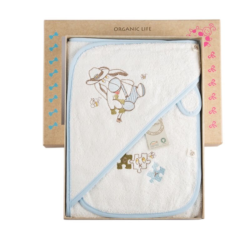 Set poncho per bebè Gus in cotone biologico