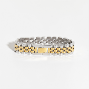 Yura - Geweven Goud Zilver Horlogeketting Armband