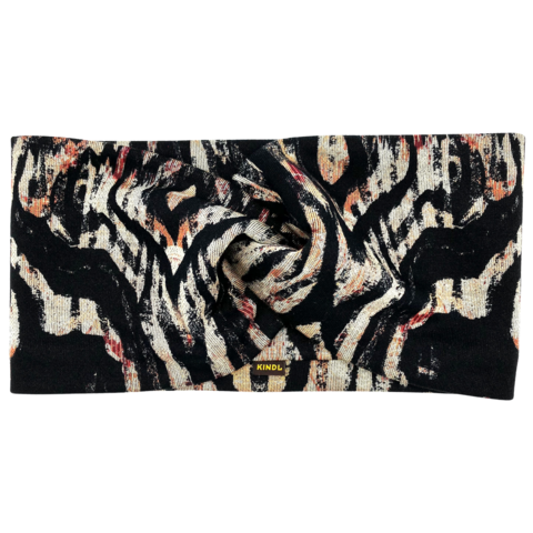Twist Hoofdband - Zwart Ecru, Ponte Jersey