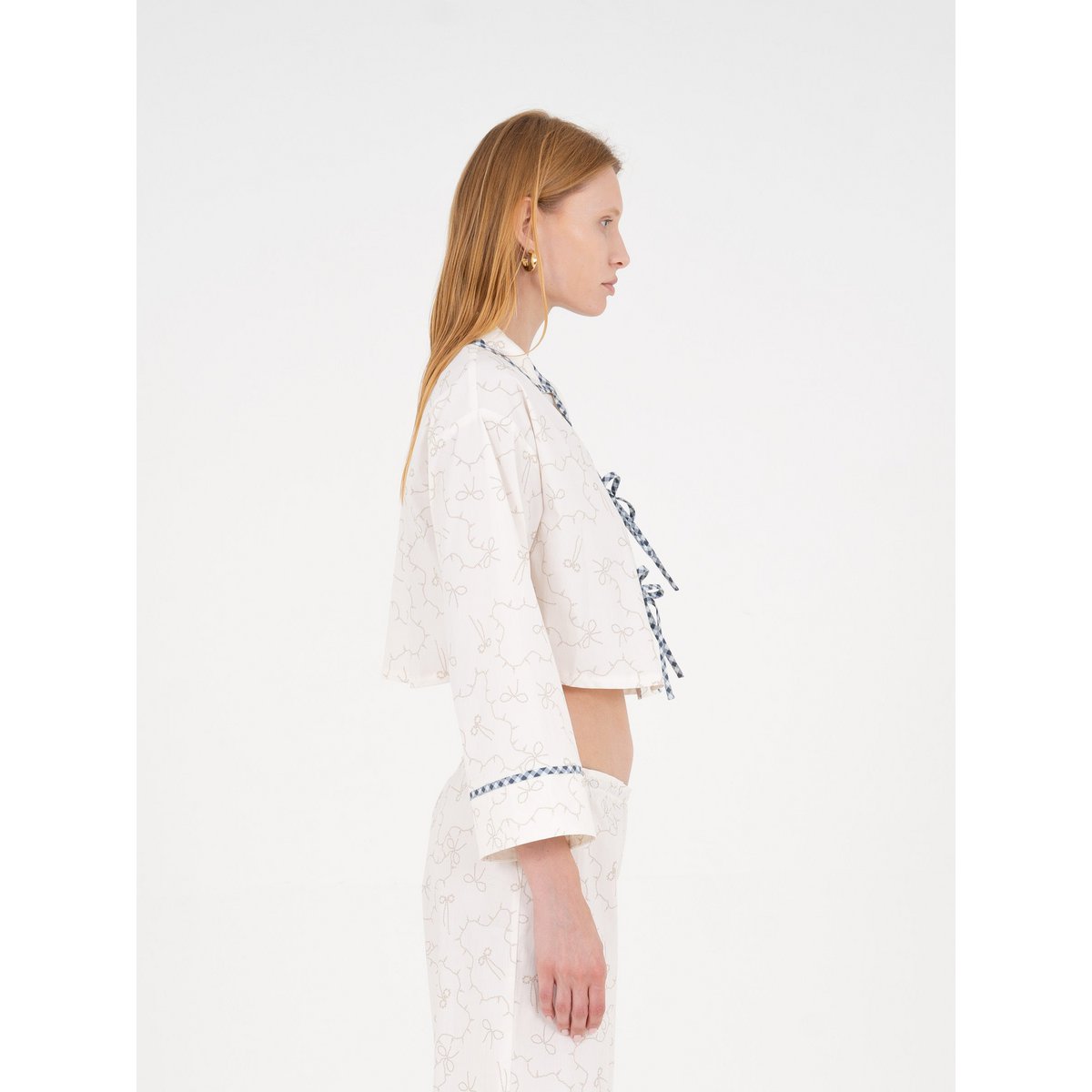 Cosmopolitan White Cropped Slow-printet skjorte