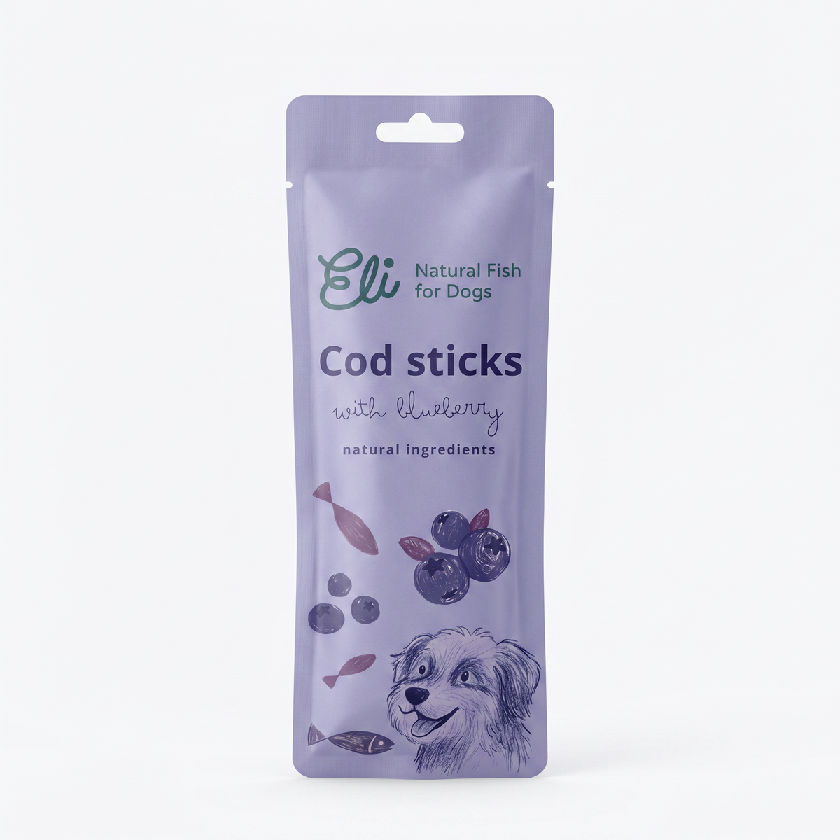 Dried Cod Sticks With Blueberries Natural Dog Treats 30 g