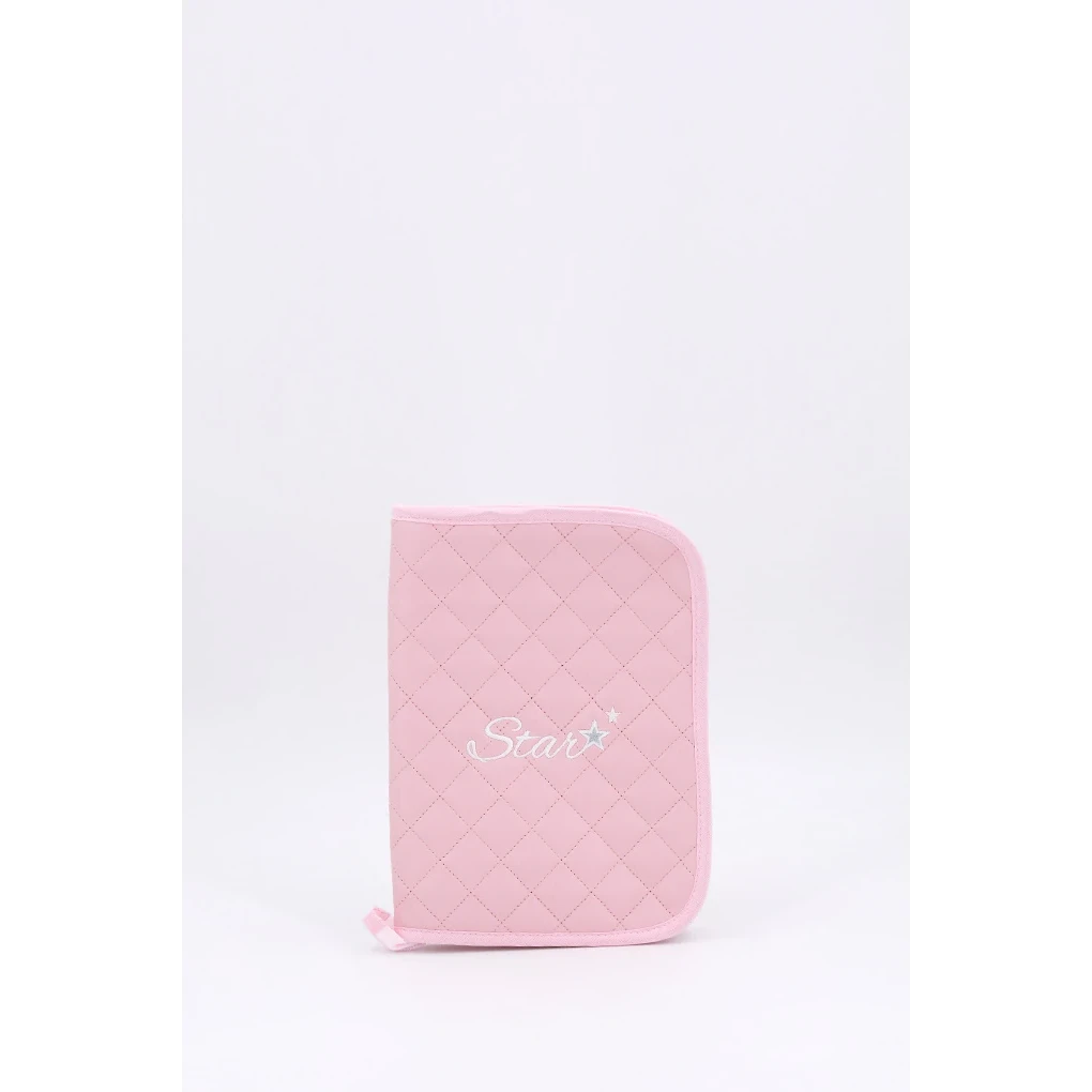 Porte-documents matelassé pour bébé, étoile, rose