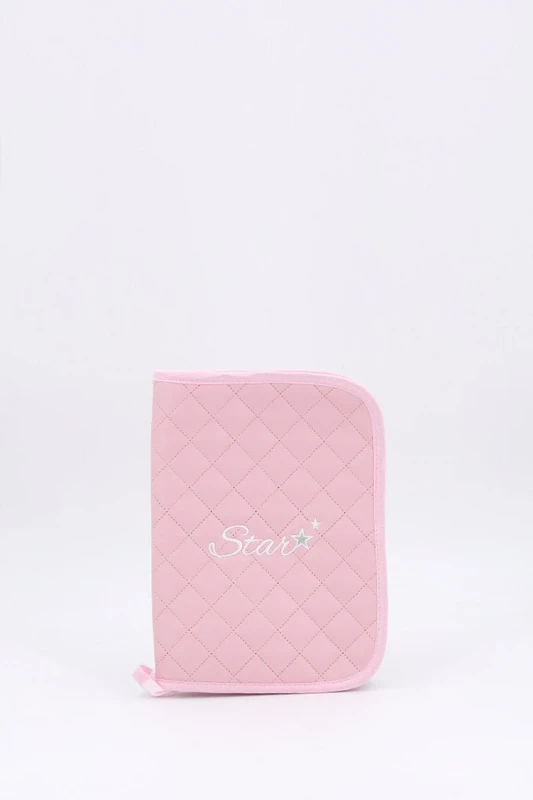 Porte-documents matelassé pour bébé, étoile, rose