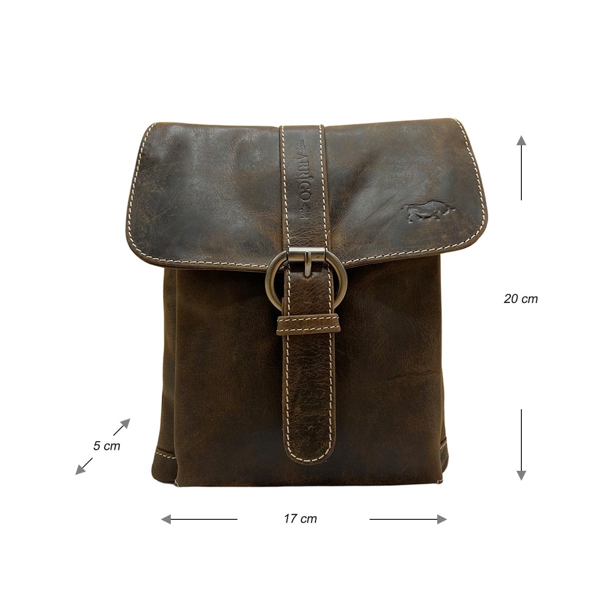 Læder skuldertaske Crossbody taske lavet i 3 farver buffalo læder - Kompakt taske ægte læder