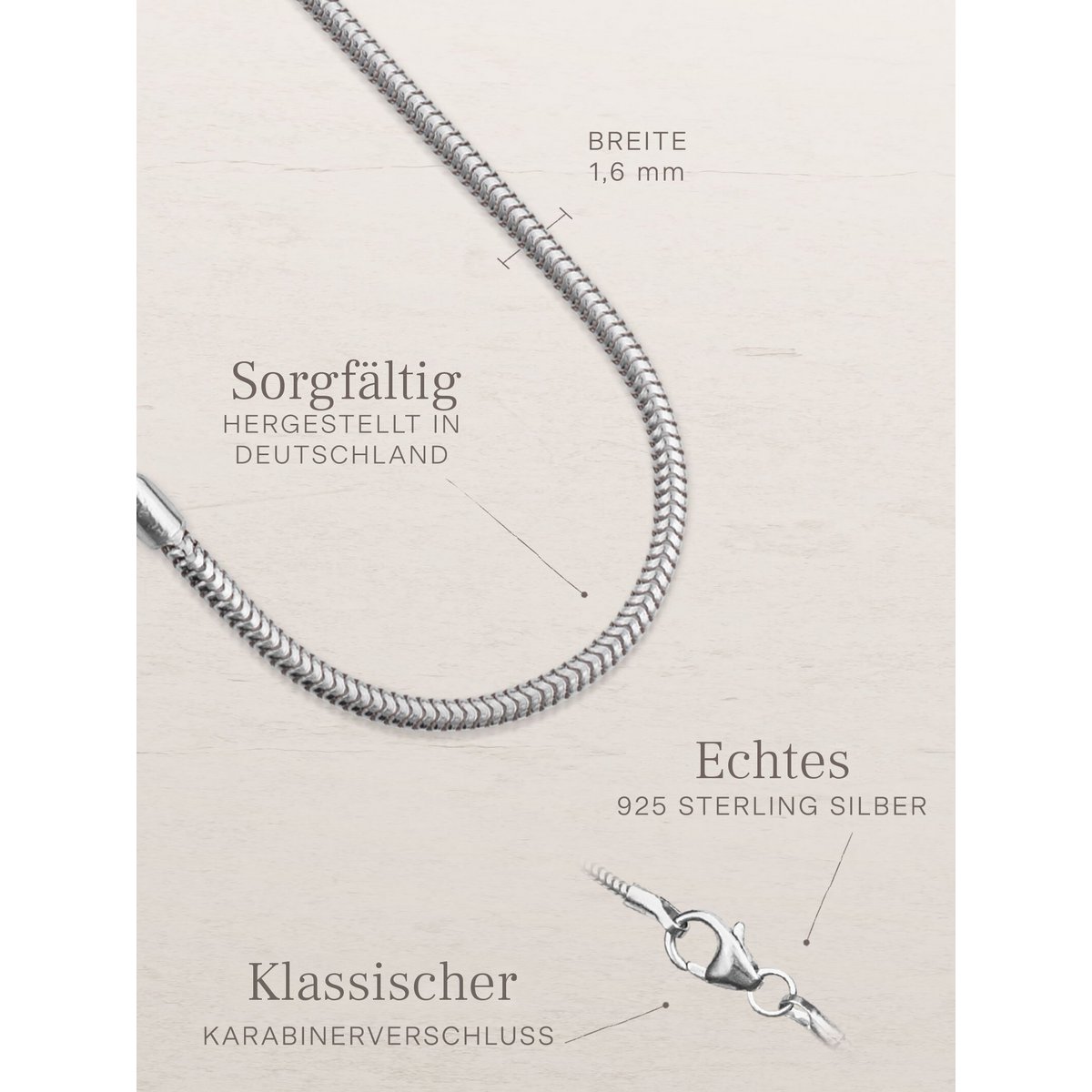 Catena a serpente ETERNITY in argento pregiato