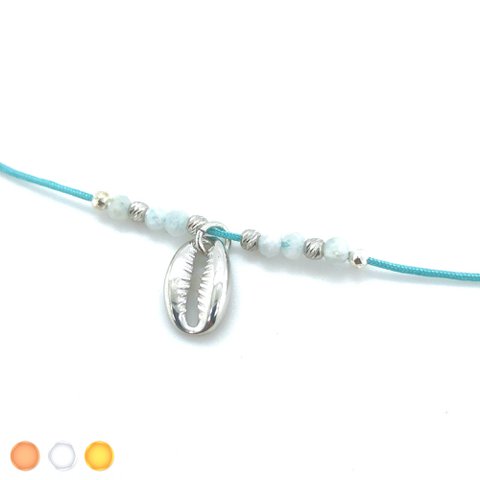 Fußband Kauri Muschel 925 Silber