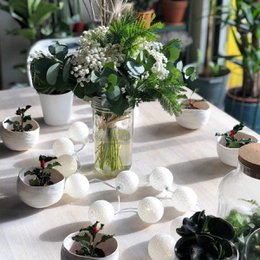Snowflake Remote Control LED USB Cotton Ball Light Garland