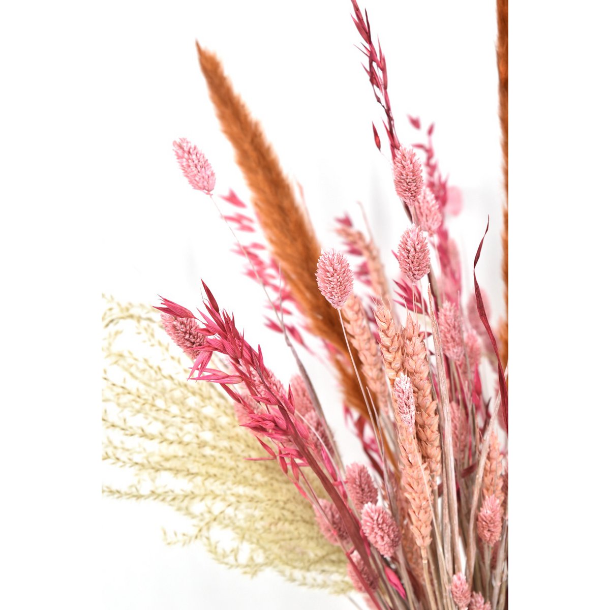 Tørret blomsterbuket - Cerise - 60 cm