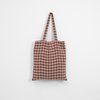 Leinen-Einkaufstasche mit Schokoladen-Gingham-Muster