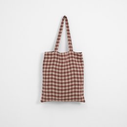 Chokolade Gingham Linen Tote Bag