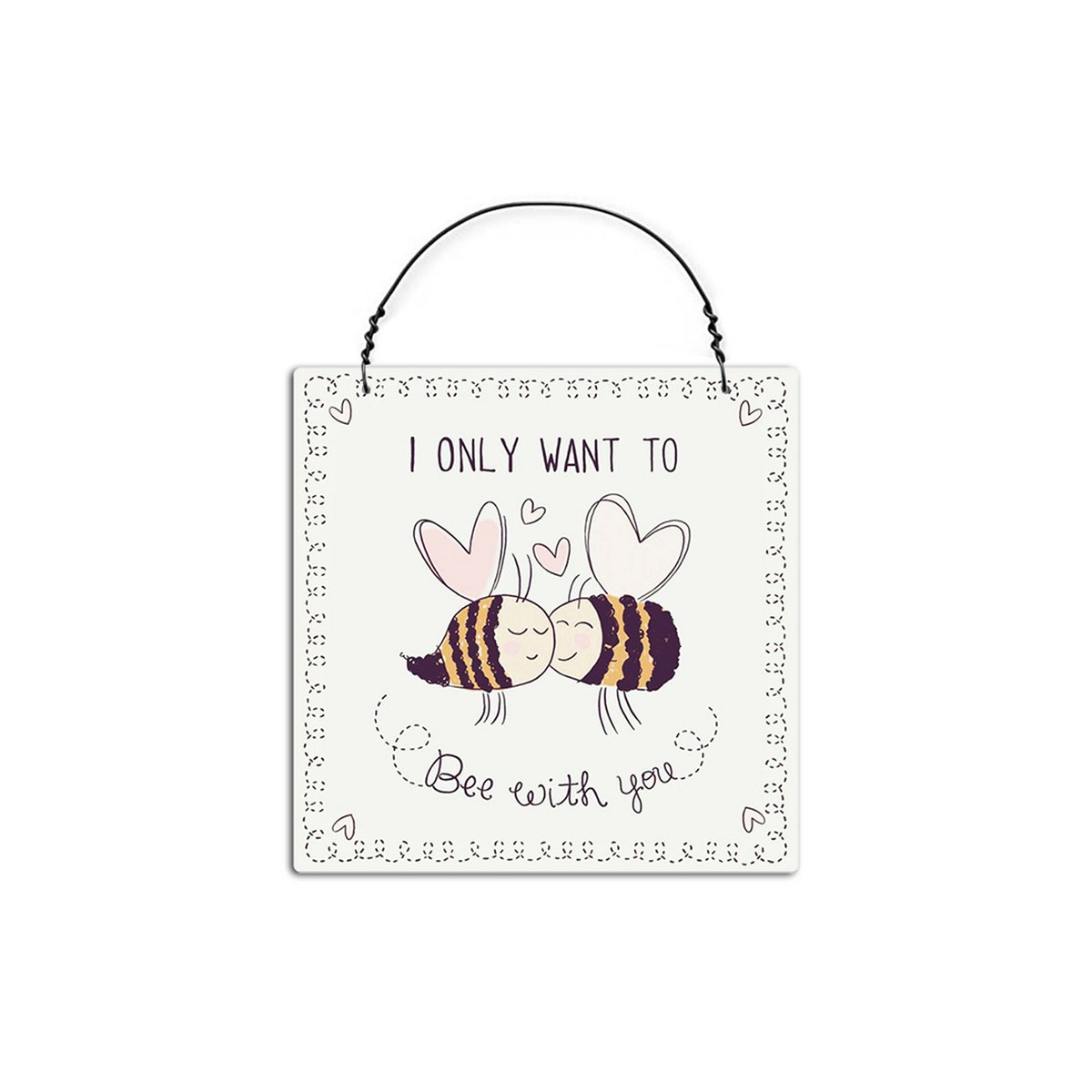 Targa in metallo Bee with you 20x20 cm