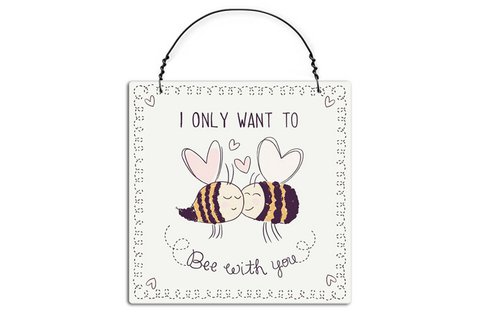 Metal sign Bee with you 20x20 cm