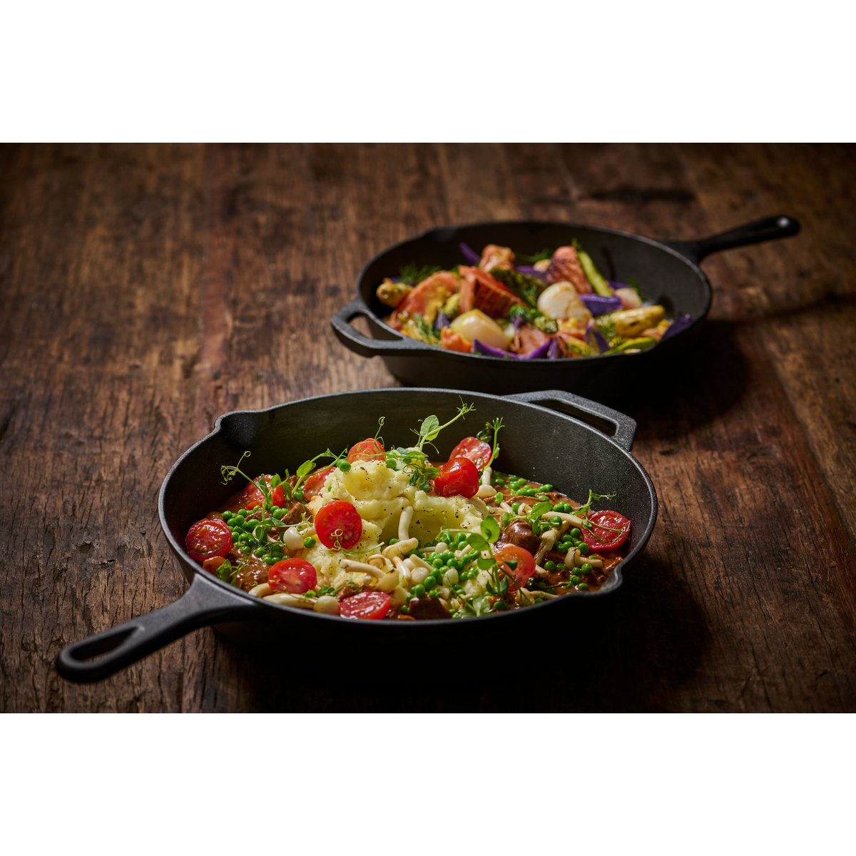 Skillet cast iron skillets 30 & 25 cm - 2 pcs