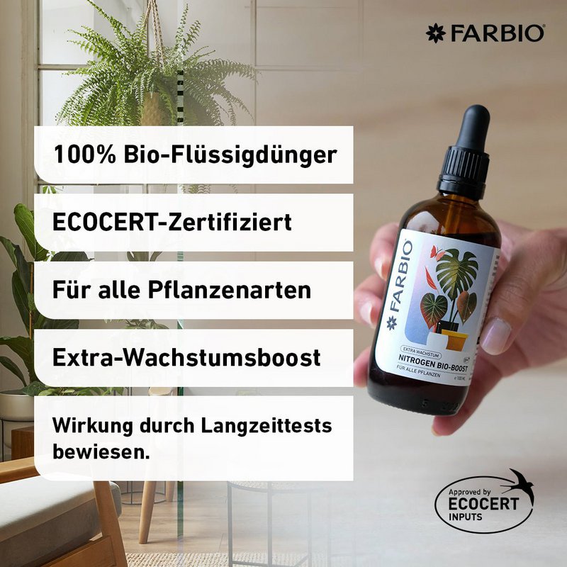 FARBIO® Bio-Boost à l'azote | Croissance supplémentaire pour vos plantes | Engrais liquide de qualité supérieure