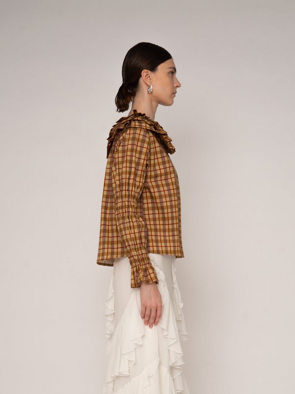 Blouse met tartine geruite print
