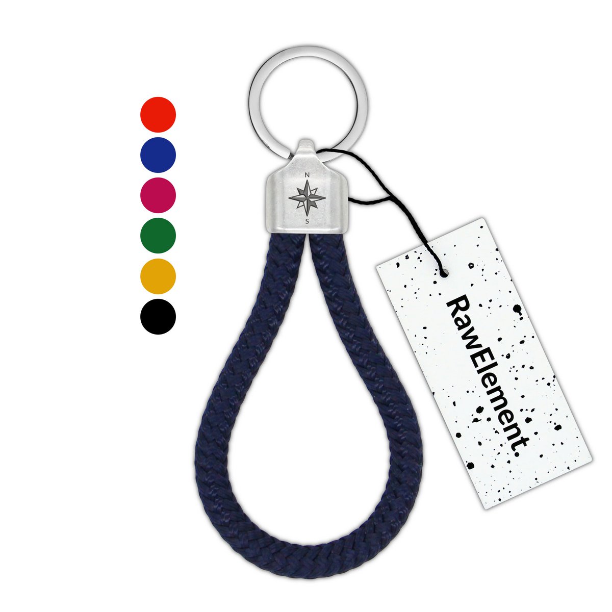 RAW ELEMENT Kompass Schlüsselanhänger - Segeltau Kletterseil - von der Natur inspiriert, für Männer und Frauen | Original & Handgemacht