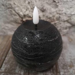 Candl LED bolkrs.+timer black 8cm (79010)