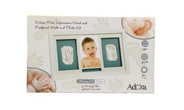 Adora Horizontal Frame – Photo & 2 Baby Hand/Footprints, Large