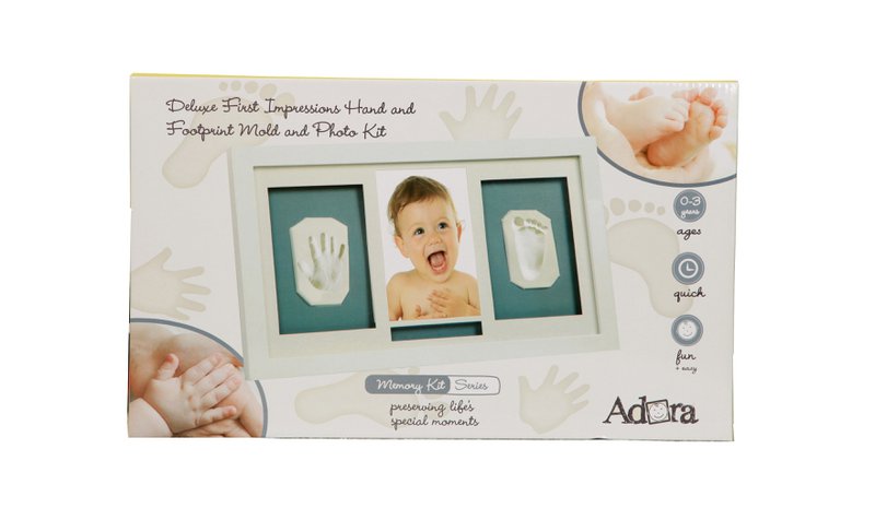 Adora Horizontal Frame – Photo & 2 Baby Hand/Footprints, Large