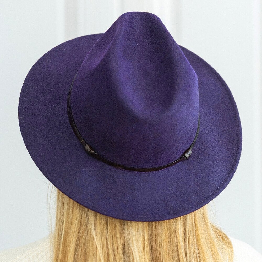 CHAPEAU FEUTRE - lien cuir, bord cousu