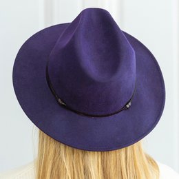 CHAPEAU FEUTRE - lien cuir, bord cousu