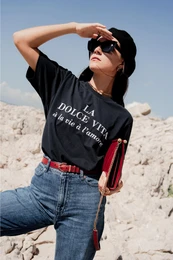 Navy blue dolce vita t-shirt