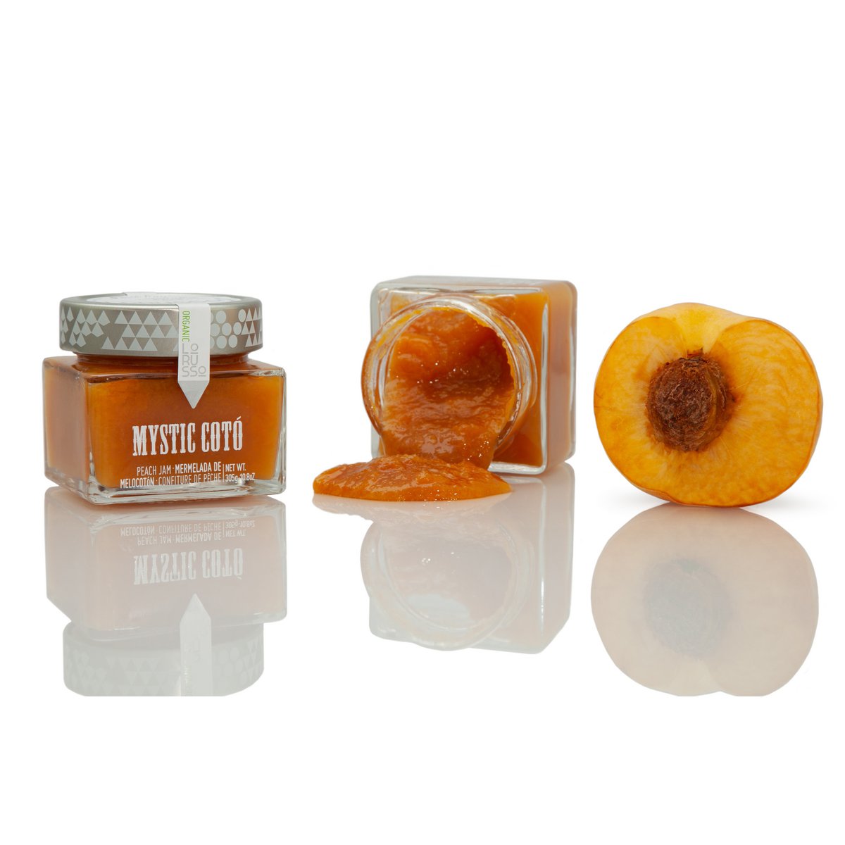 Bio Gourmet Peach Jam met 85% fruit; 305 g