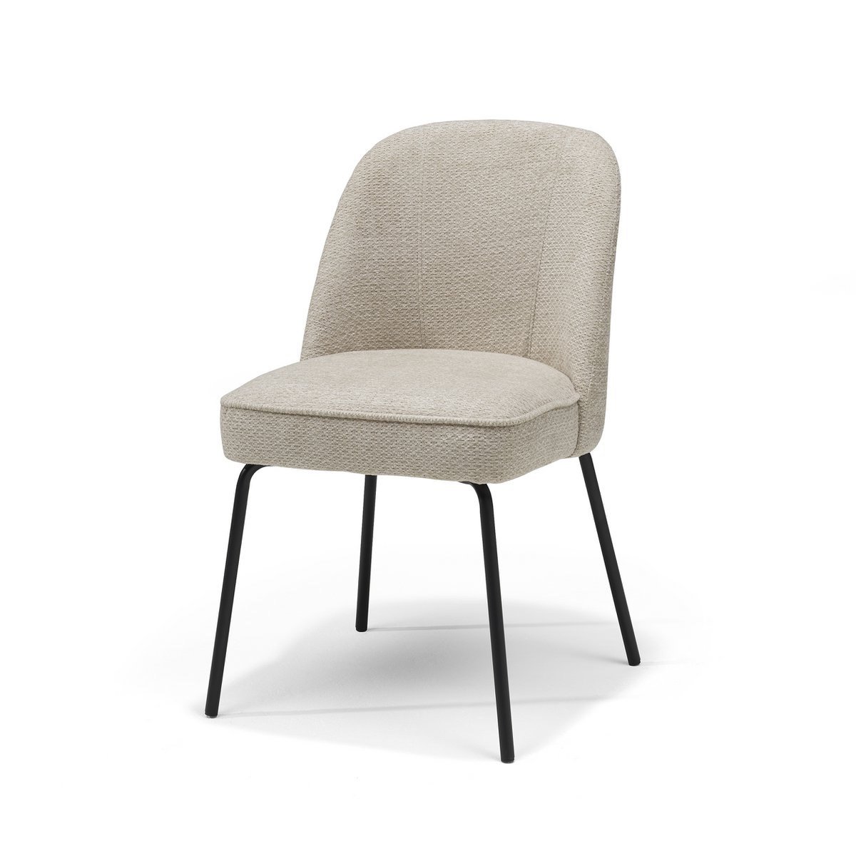 Chaise Luxor Tissu Noir Retro Bliss %2303 Naturel UKFR