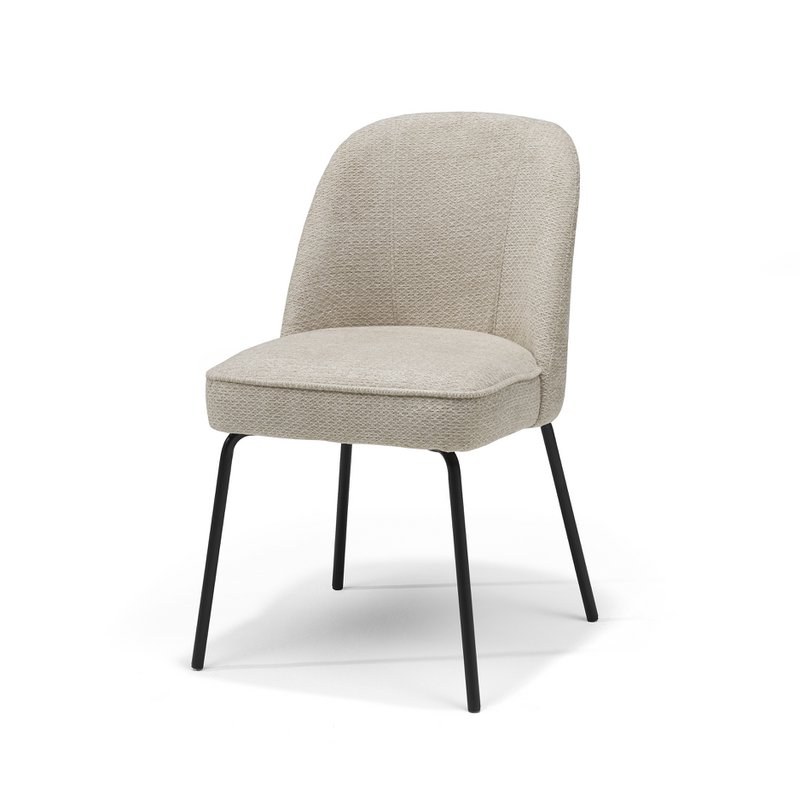 Chaise Luxor Tissu Noir Retro Bliss %2303 Naturel UKFR
