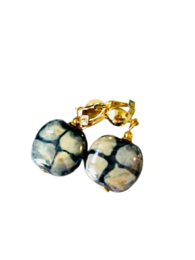 Oorbel Clip Naranja Clásico Azul Oro